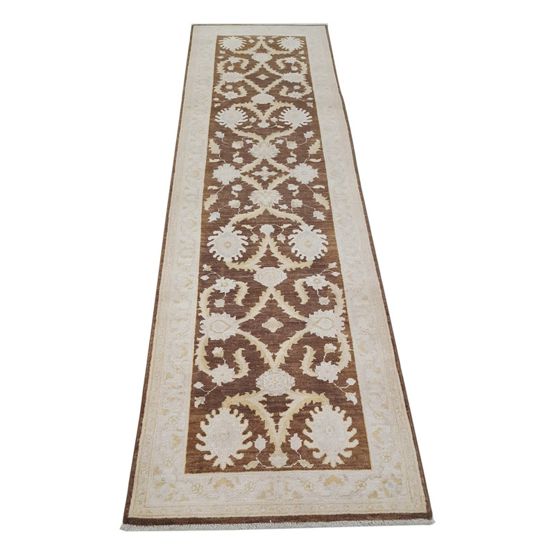 Daugherty Hand Knotted 2.6x9 Brown Runner