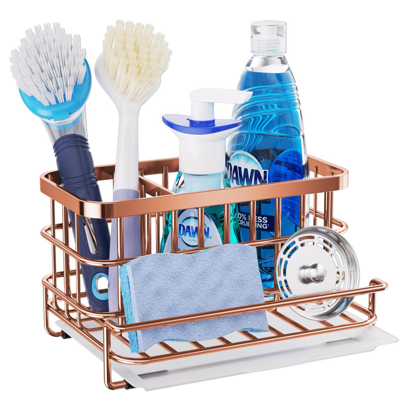 Organisateur de panier d'évier en acier inoxydable, imperméable, résistant à la rouille, pour éviers et ustensiles de cuisine