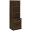 Bibliothèque à 3 tablettes en pin foncé avec tiroir verrouillable, bois d'ingénierie, mobilier de bureau, pin profond de 15,5 pouces avec rangement de charge, largeur de 19,71 po