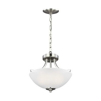 Geary Small Two Light Semi-Flush Convertible Pendant from Generation Lighting 