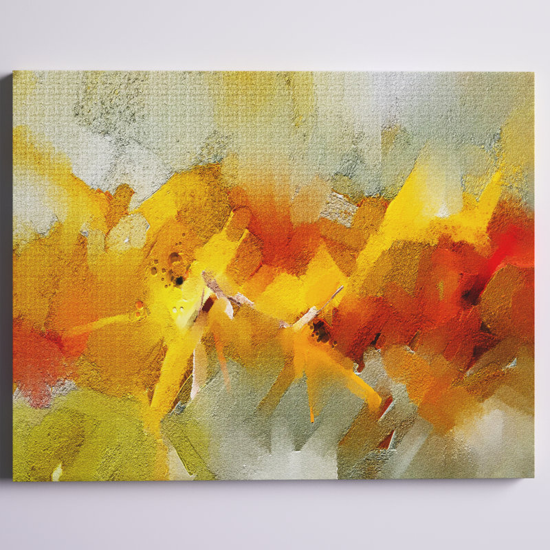Coups de pinceau à l'huile - reproduction d'art sur toile, H 36 po x l 46 po x P 1,5 po, Toile tendue