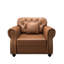 Fauteuil et repose-pieds confortables en similicuir, Chesterfield Home