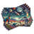 Polyester Multicolor Teal Red Rectangle Placemat