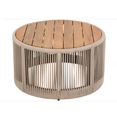 Outdoor Rattan Rope & Acacia Wood Coffee Table