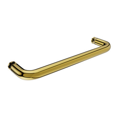 Brixwell TB-12SM-PB Standard Tubular Shower Towel Bar Single Mount Without Washers 12" Center To Center Polished Brass Finish
