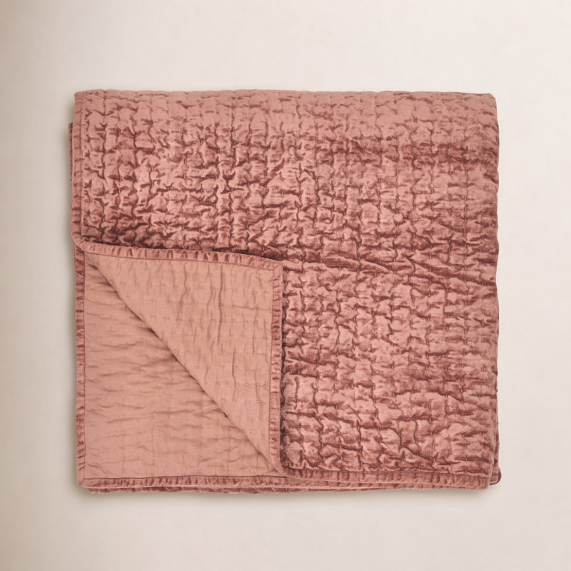 Velvet Quilt, King Quilt, Terra Cotta