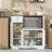Storage Cabinet With Adjustable Shelves & Microwave Stand, Buffet Sideboard With Drawer-111080679