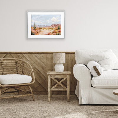 «Pastel Desert Dream Sunset», reproduction encadrée sous verre, design by Creative Studio
