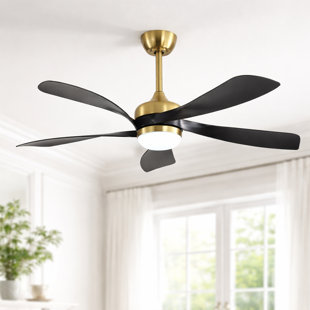 TurboBreeze 52''/45'' - 5 Blade Modern Ceiling Fan with Dimmable Light Kit and Remote Control