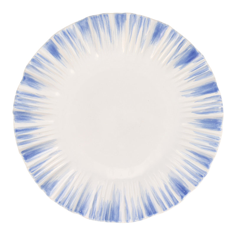 Bari Stoneware Platter, White/Blue