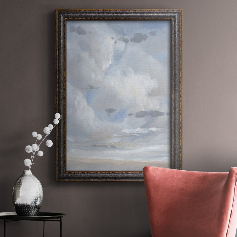 Toile encadrée de qualité supérieure bleu ciel II - prête à être accrochée, Pas de tapis, H 27 po x l 18 po, Toile tendue