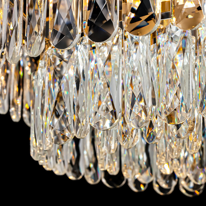 Sams 13/20 - Light Dimmable Crystal Tiered Chandelier, Luxury Round Chandeliers, 11'' H X 31.5'' W X 31.5'' D