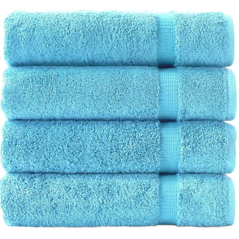 Cambridge 4 Piece  %100 Turkish Cotton Bath Towel Set, Aqua