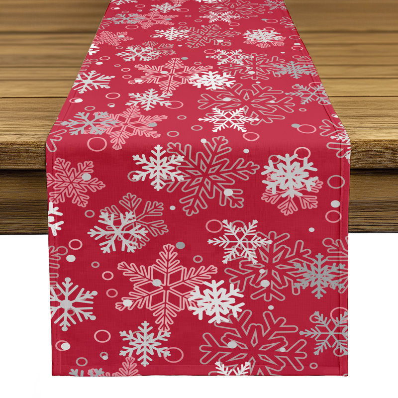 Eustis Geometric Table Runner, 108" L x 14" W, Red