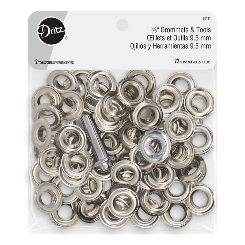 Dritz 3/8" Grommets & Tools, 72 Sets, Silver