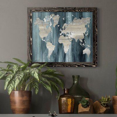 " Navy World Map " Print