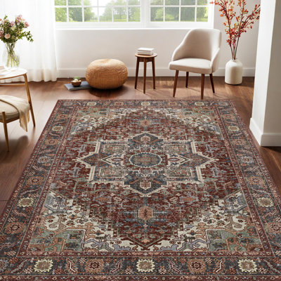Tapis bohémien à tapis rétro antidérapant marocain
