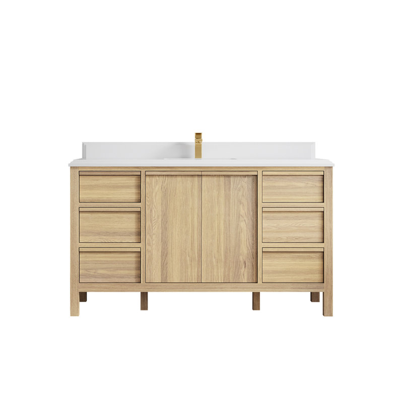 Chêne blanc Elizabeth X P 22 po Meuble-lavabo simple en D