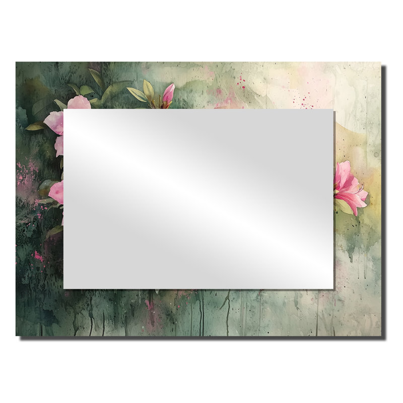Été fleur de rhododendron en campagne II - art mural miroir floral - imprimé sur métal, 24 po x 32 po