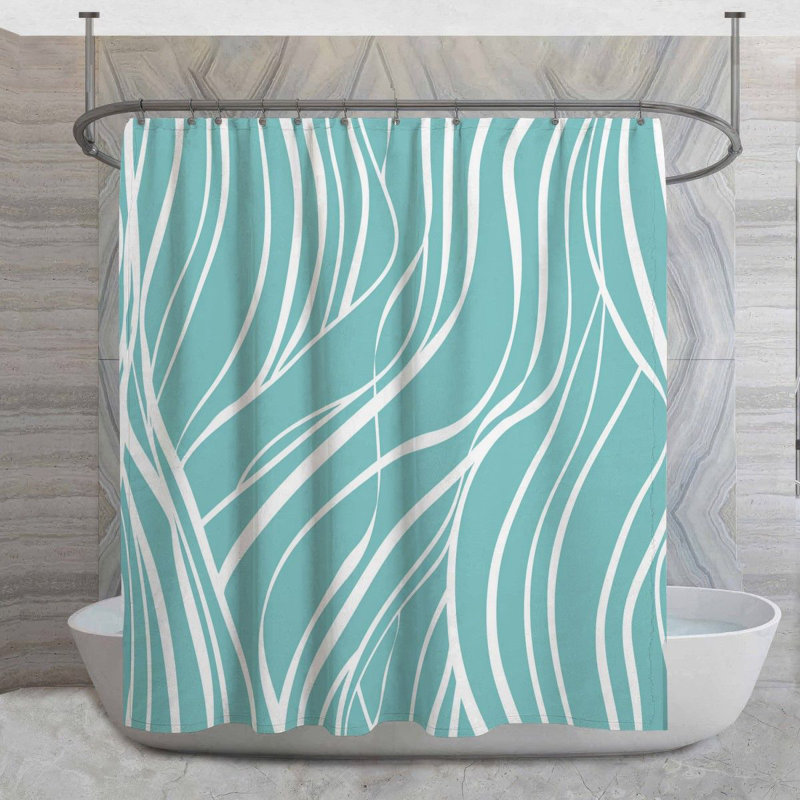 Rideau de douche Abstract Wave, H 83 po x l 70 po