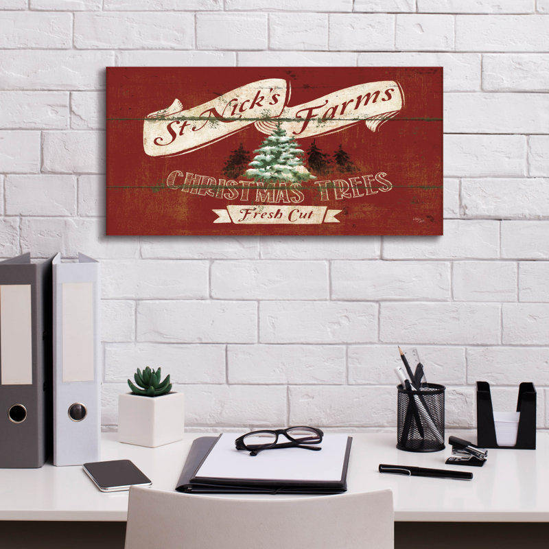 «Holiday Signs 4 Panel» par Wellington Studio, art mural sur toile, H 12 po x l 24 po x P 0,75 po