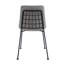 Ensemble de deux chaises d'appoint de salle à manger rembourrées en tissu gris et noir