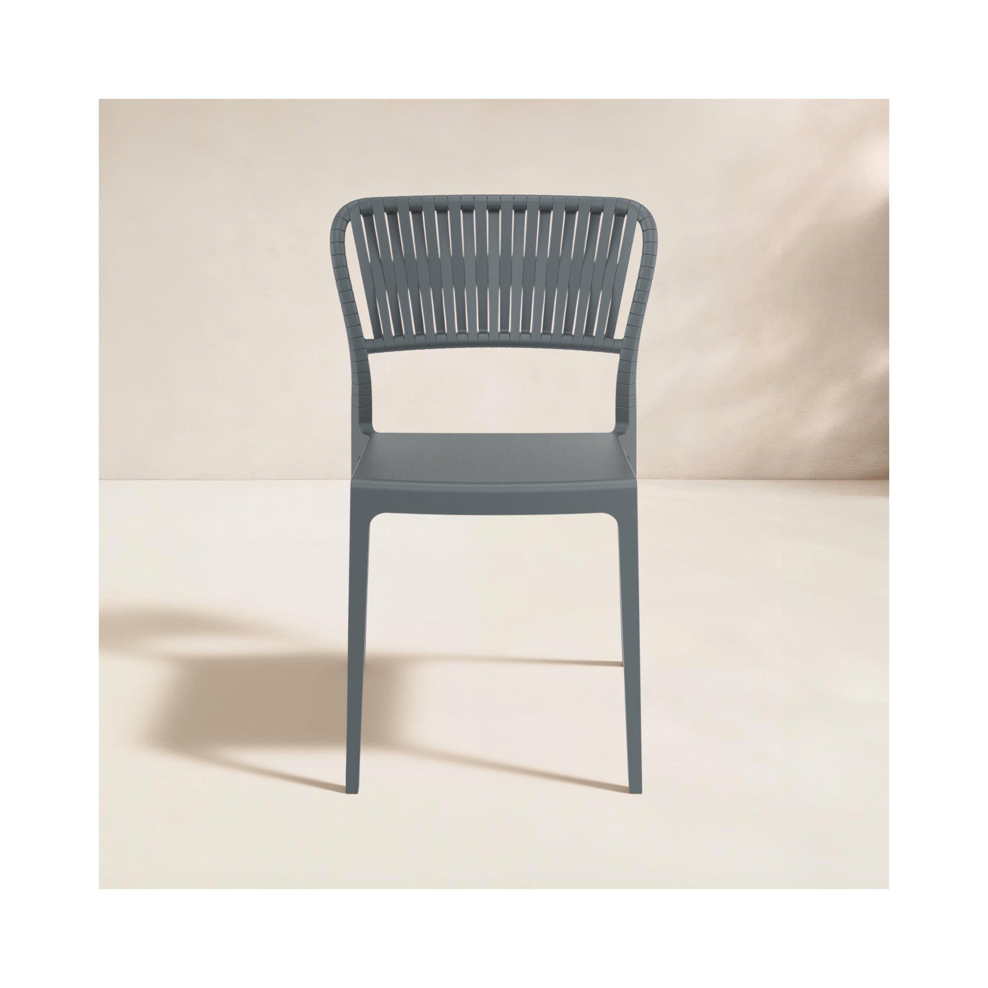 Newport Outdoor Stacking Dining Armchair, Dark Gray