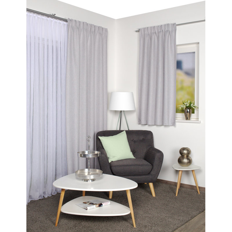 Monier Blackout Curtain, Grey, Width 450 x Drop 225 cm