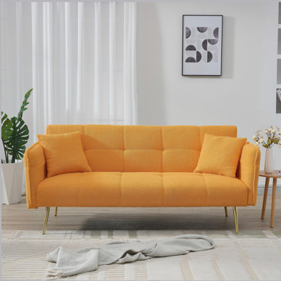 Canapé convertible en molleton de 70 pouces, futon convertible avec accoudoirs et dossier réglables, canapé moderne pour le salon et la chambre à coucher.