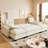 U - Shaped Sleeper , 3 In 1 Multifunctional, Couch Bed, Pull Out Function, Detachable , Ports, Orange Chenille Charging, Grey