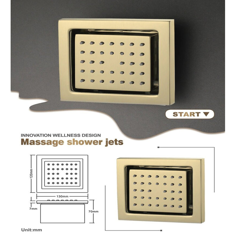 Spa- Brushed Gold Fully Loaded 5 way Thermostatic & pressure balance shower set