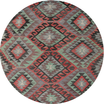 Tapis contemporaine rouge/noir/gris