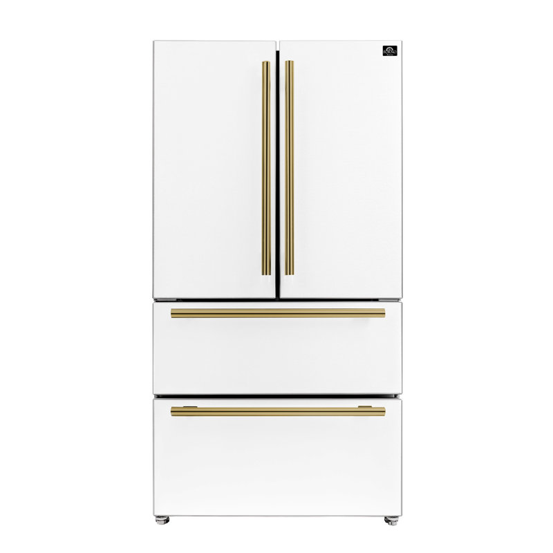 Forno Espresso Moena 36-inch French Door Refrigerator, 19.2 cu.ft with Ice Maker, White