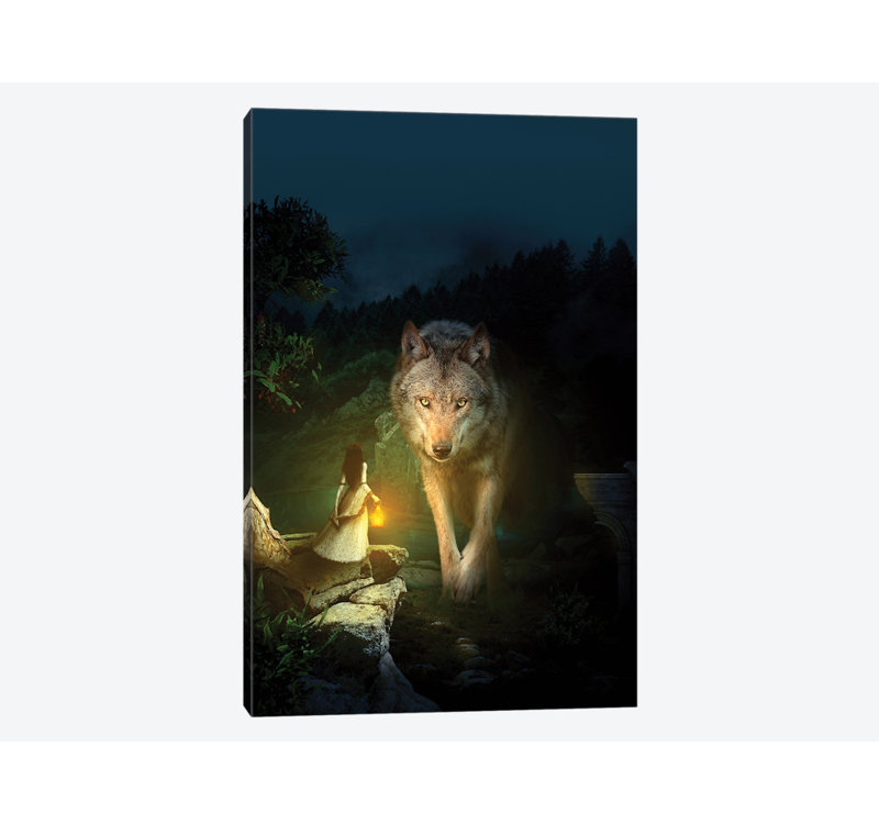 « the loup », impression sur toile, H 12 po x l 8 po x P 0,75 po
