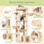 183cm Large Cat Tree Tower for Indoor Cats, with 7 Sisal Scratching Posts, 2 Cat Condos, Platform, 2 Hanging Baskets & Metal Hammock, Beige