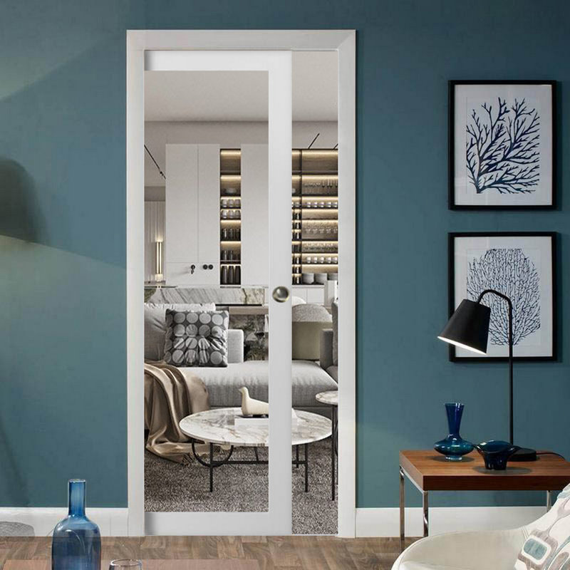 Porte de placard coulissante en bois Lucia, 36 po x 96 po
