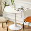 Table bistro ronde 24 po Mid-Century Tulip Modern avec piédestal en métal, blanc-900967220