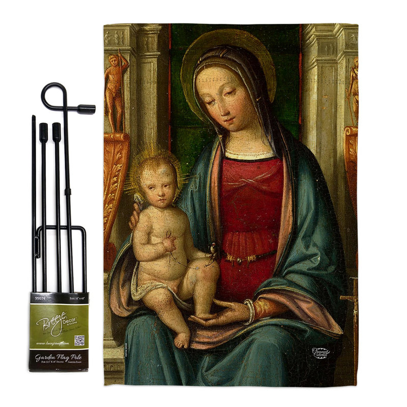 Ensemble de drapeaux en polyester 18,5 x 13 po Mother Mary and Child