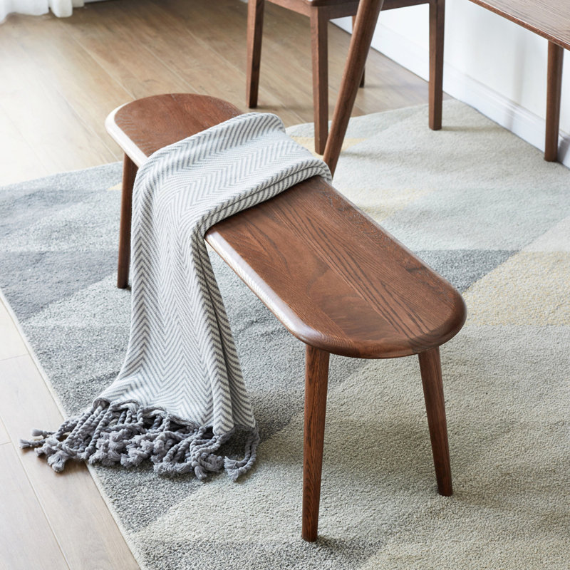 Soild Wood Bench, 16.14" H x 47.24" W x 11.81" D