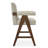 Brittnie 25.5" Full Back Walnut Wood Upholstered Counter Stool With Arms-1917701425