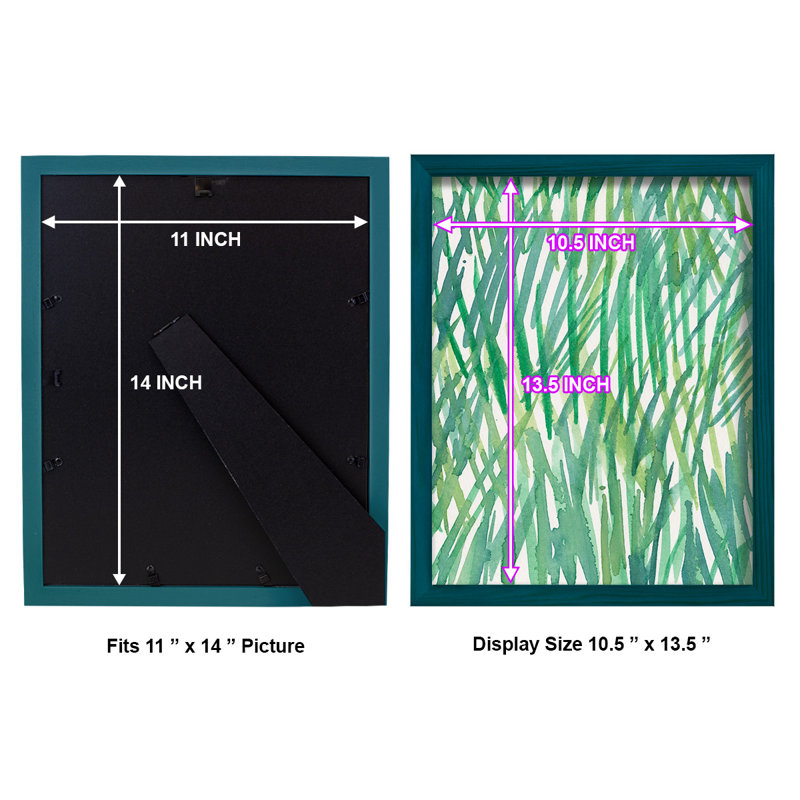 Just Grass I - imprimé, H 15 po x l 12 po x P 1 po, Papier avec cadre bleu