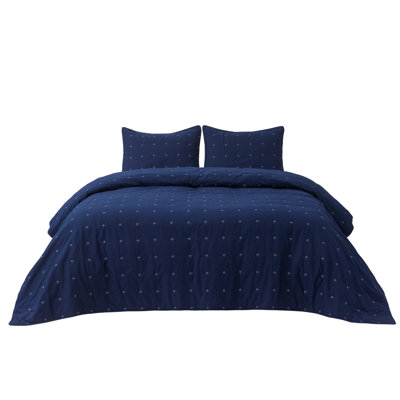 Bedsure 100% Cotton Quilt Set, Lightweight Soft Bed Coverlet, 3-Piece Cozy Stitching Comforter with 2 Pillow Shams in Embroidery Clover Pattern