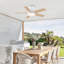 Ventilateur de plafond encastré blanc mat 42 po avec lumière DEL, télécommande et 5 pales deux tons Cryise-249509644-249509642-249509647