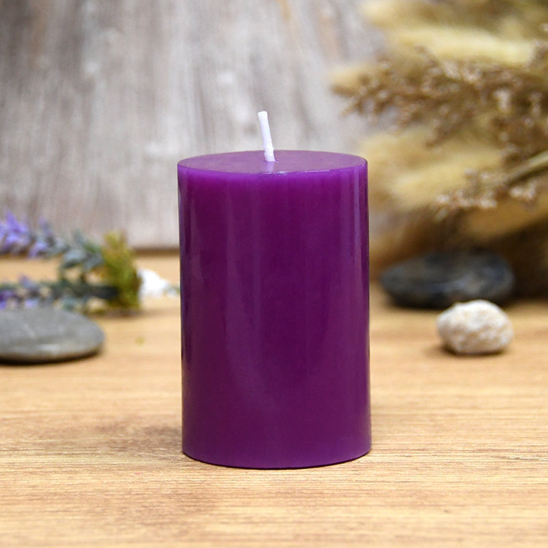 Oliva Unscented Pillar Candle, Brown, 1, 3" H x 2" W x 2" D