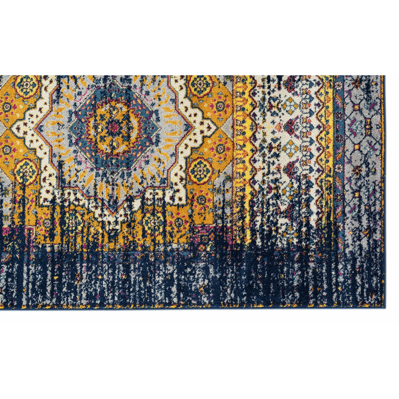 Penson Transitional Medallion Durable Performance Area Rug, Rectangle 7'6" x 9'6"