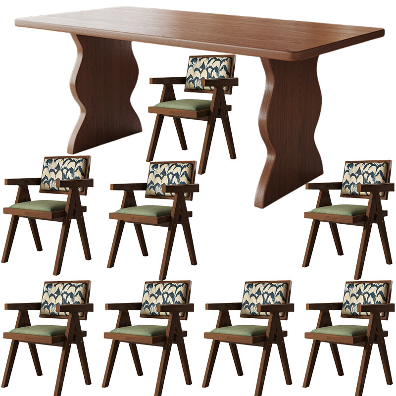 Ensemble de salle à manger en bois de frêne brun, H 29,9 po x L 70,9 po x l 30,7 po