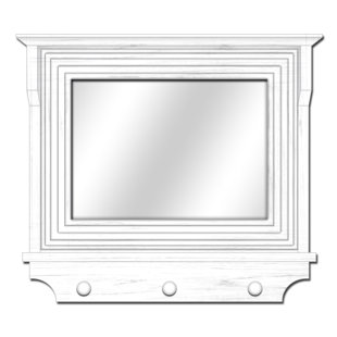 Wood Wall Mirror with Shelves
