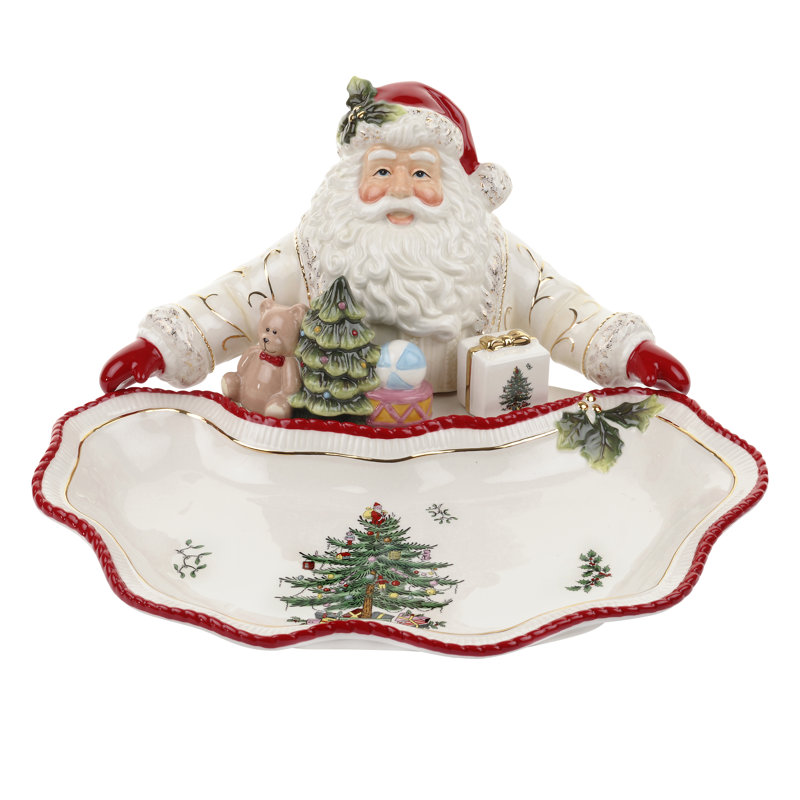 Spode Christmas Tree Figural Santa Dish