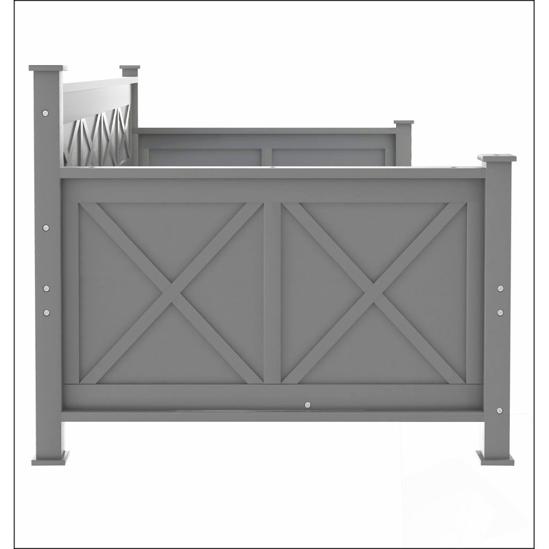 Modern And Rustic Casual Style Daybed With 2 Large Drawers And Sturdy X-Shaped Frame For Enhanced Storage And Comfort, Gray