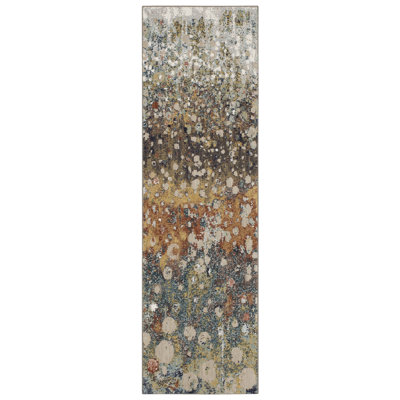 Torrent Abstract Rose Gold/Gray Area Rug